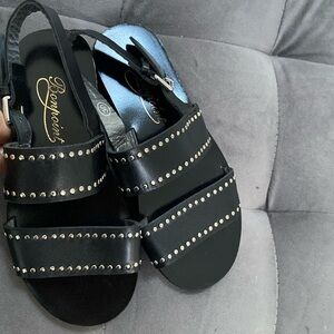 Bonpoint studded black girls sandals